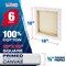 18 x 18 inch Stretched Canvas 12-Ounce Triple Primed, 6-Pack - Professional Artist Quality White Blank 3/4" Profile, 100% Cotton, Heavy-Weight Gesso